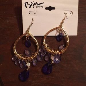 Bijou drive NWT earrings purple hoops